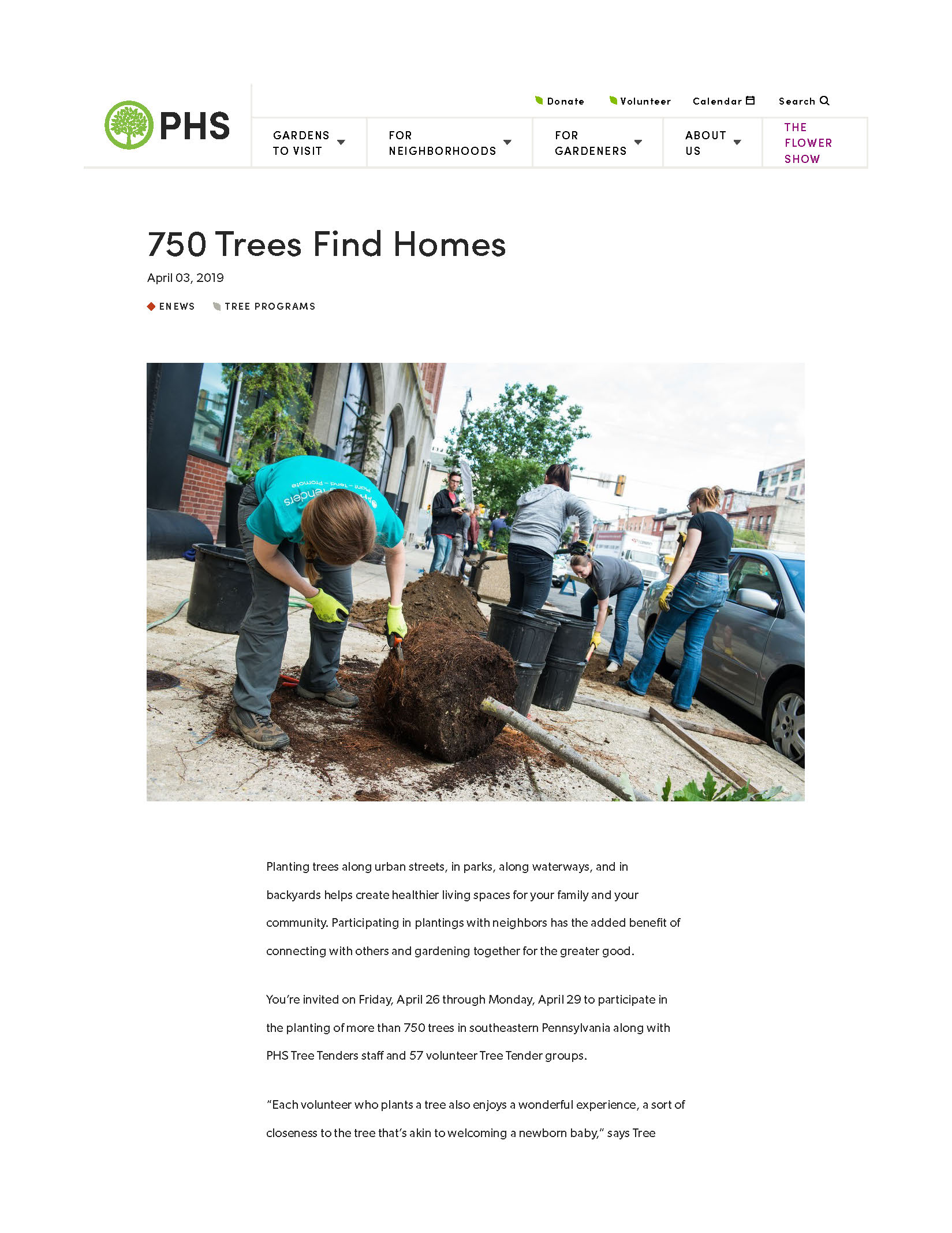 750 Trees Find Homes